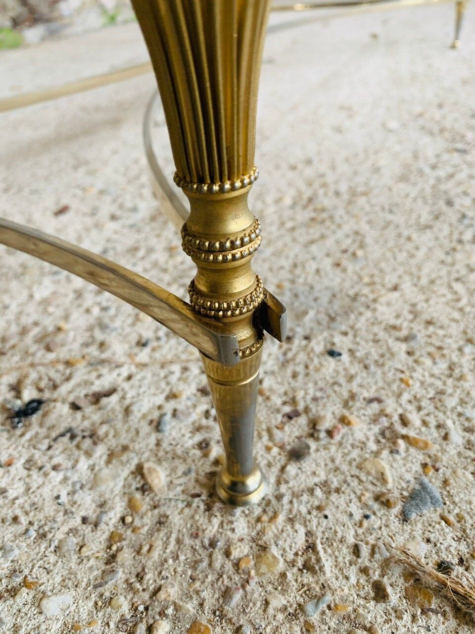 Coffee table in green marble and brass circa 50/60
