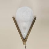 French Art Deco wall scone with frosted molded-pressed glass shade, 1920s
