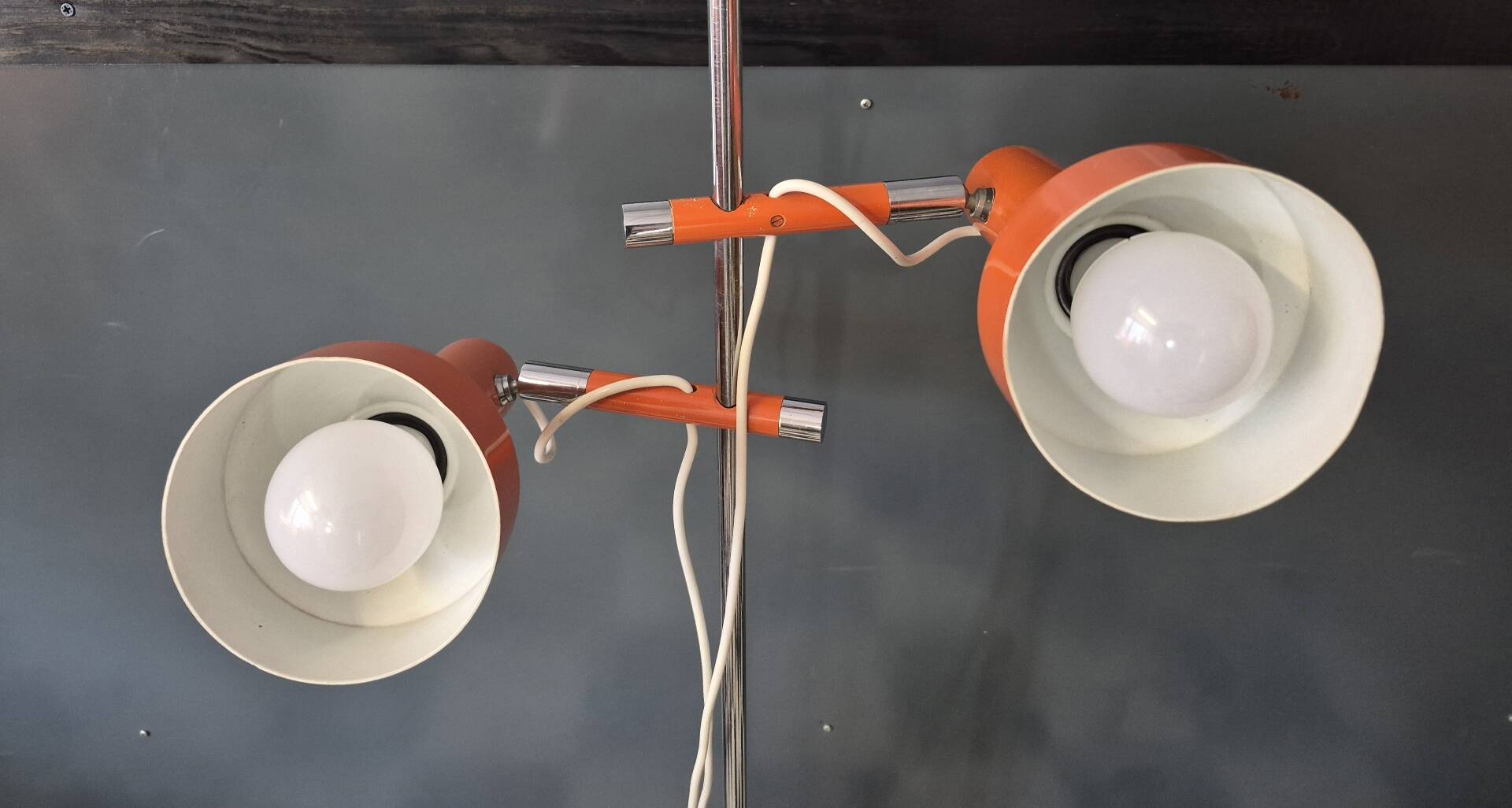Floor lamp Vintage double adjustable spots Orange