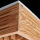 Rare pine wood ceiling flush light by Nordlux / 1970s / Danish Modern Design