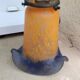 Antique Art Deco glass paste lamp tulip signed VIANNE