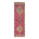 Vintage Turkish Hand-Knotted Wool Cotton Pink Runner Rug 95x309