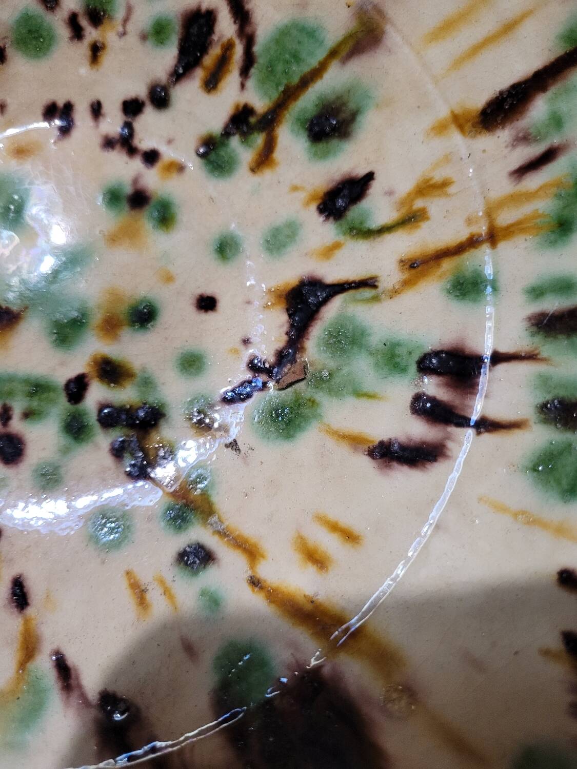 Glazed earthenware salad bowl