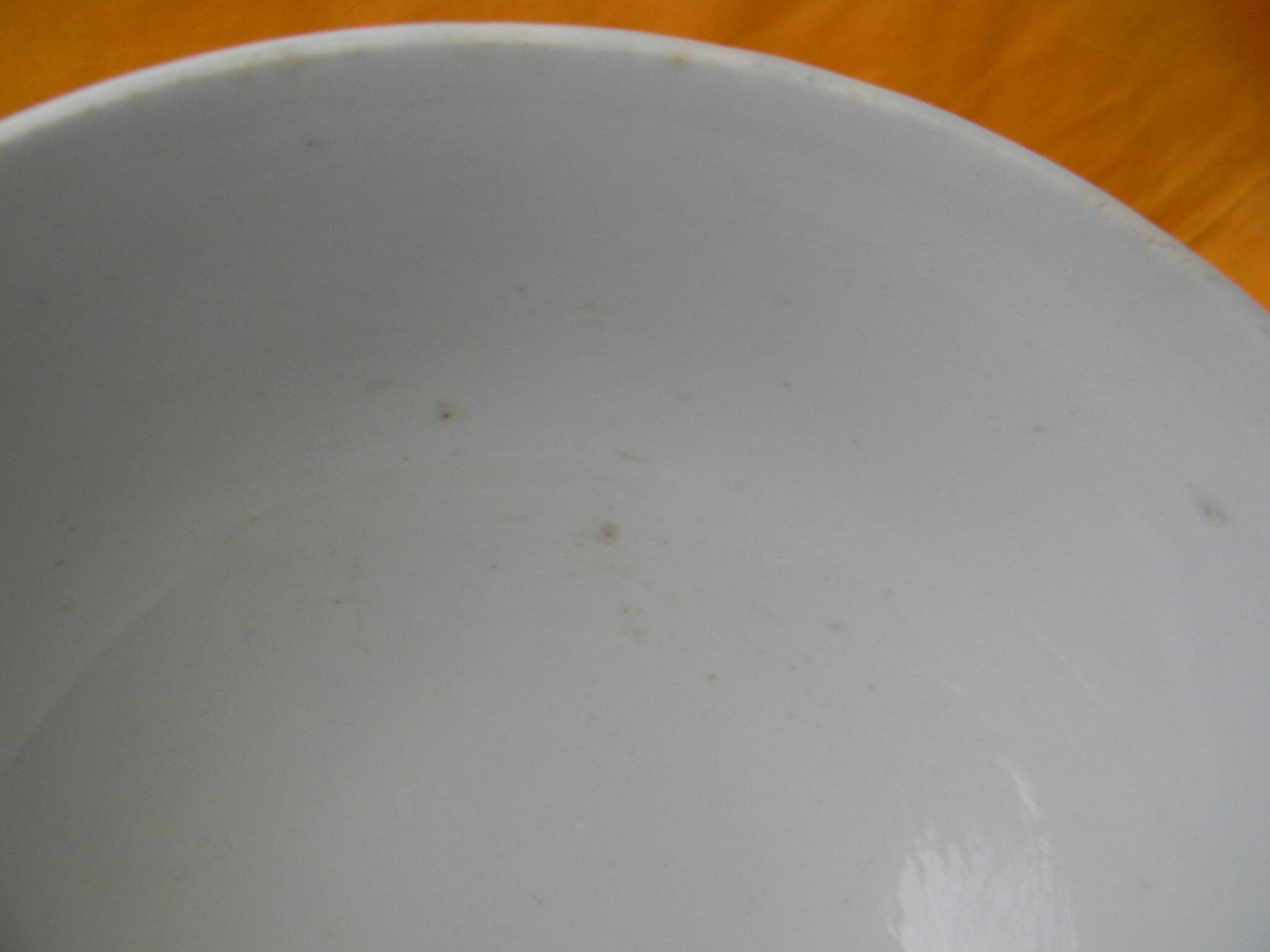 Vintage earthenware salad bowl. Flower decor.