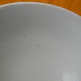 Vintage earthenware salad bowl. Flower decor.