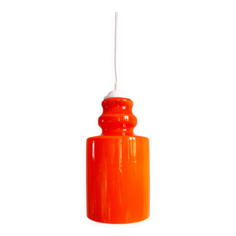 Suspension vintage en opaline orange, années 70