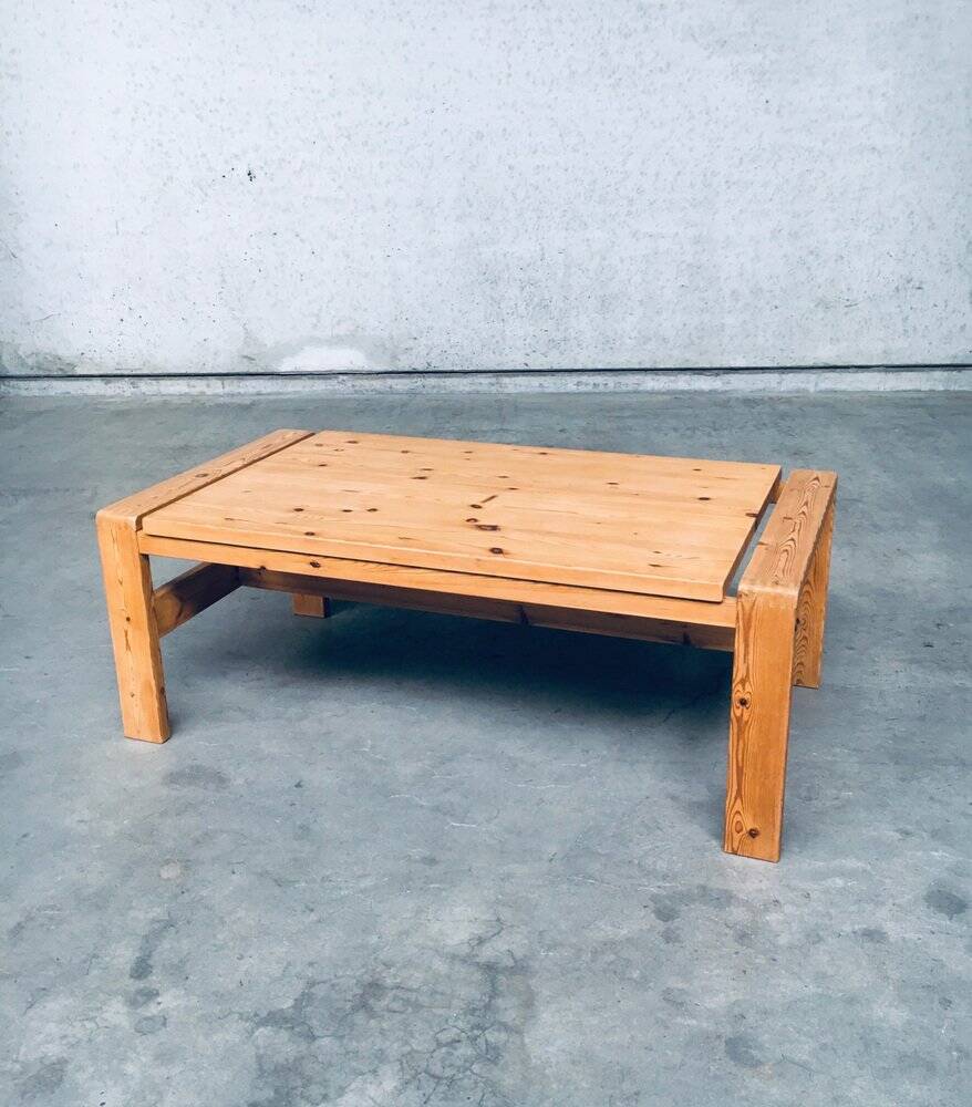 Scandinavian Modern Design Solid Pine Coffee Table, 1970s
