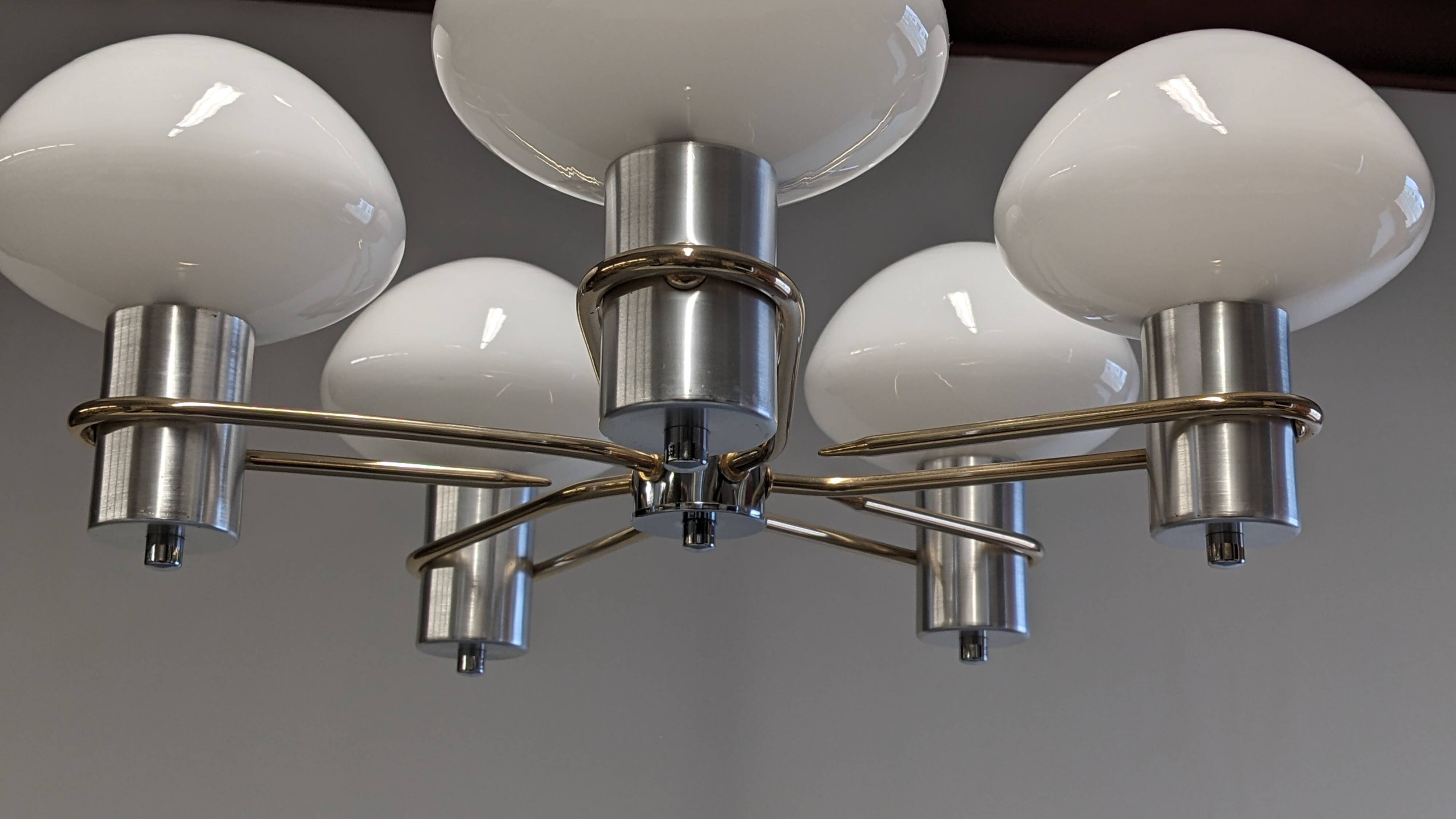 Space age chandelier with 5 lights from the 60s/70s