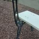 Garden bench with old cast-cast-or-cast-or-cast foot