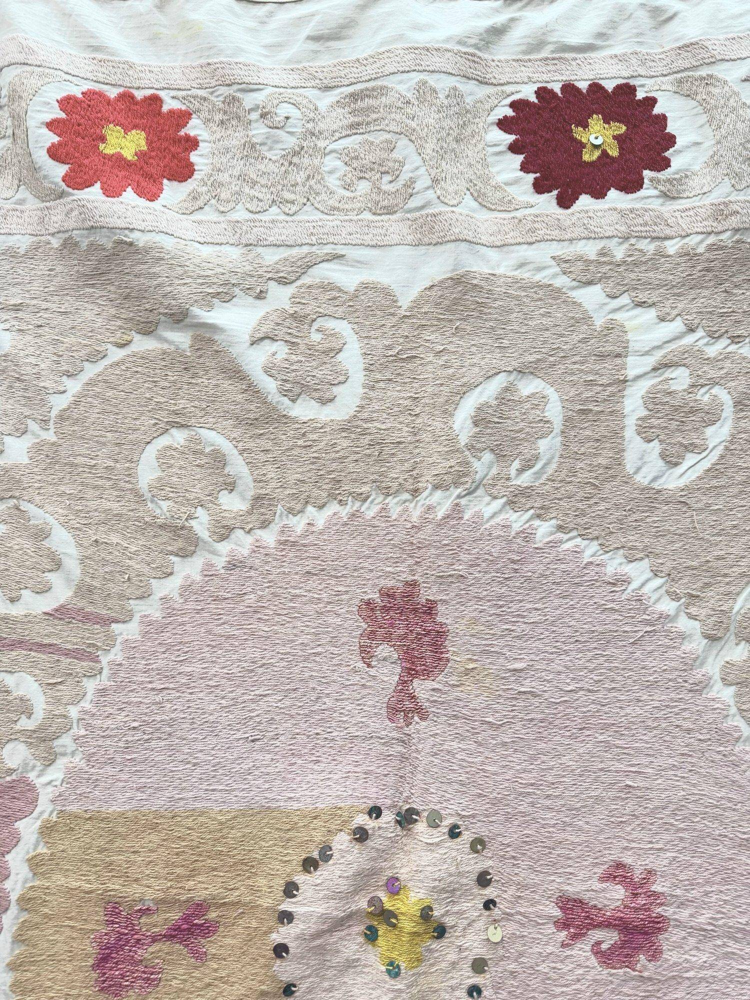 Vintage hand-embroidered tablecloth 122x131 cm