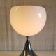 Table lamp in chrome metal and white globe - mid 20th century.