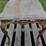 Brass and green marble coffee table
