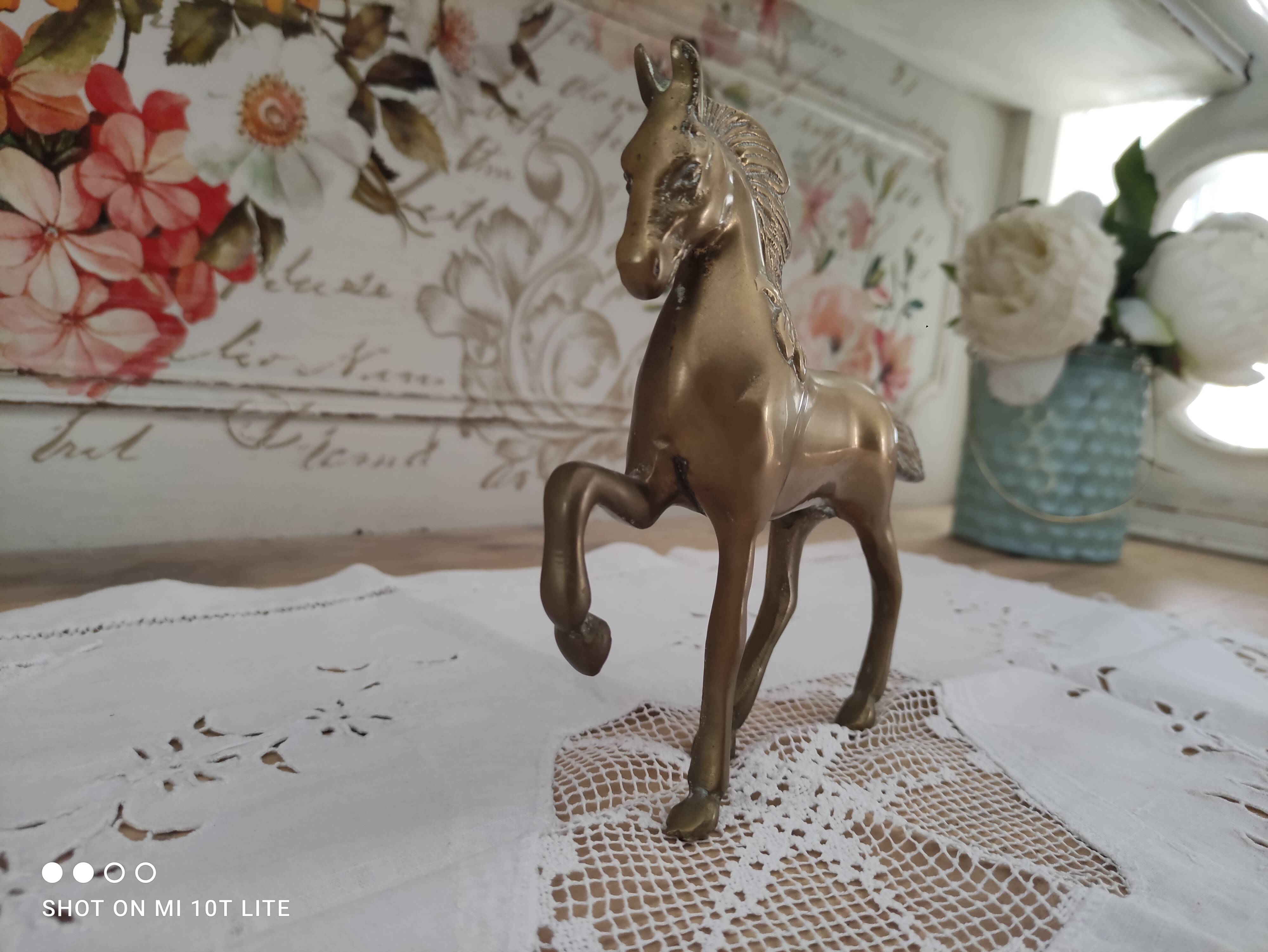 Vintage brass horse