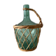 Bouteille dame Jeanne en verre bleu et osier