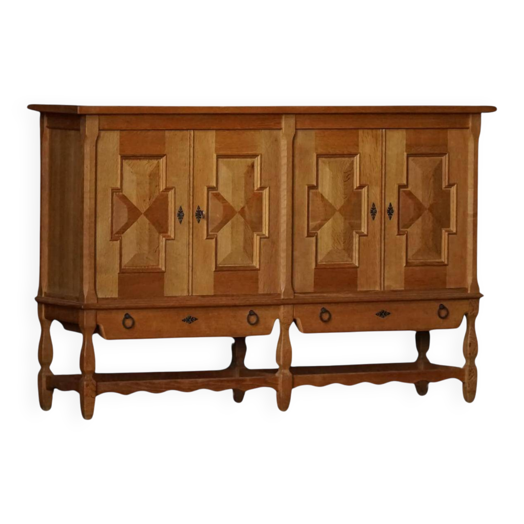 Henning Kjærnulf, enfilade in oak, mid-century Danish, Nyrup Møbelfabrik, 1960s.