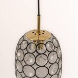 Iron and clear glass pendant by limburg, germany, 1960s.