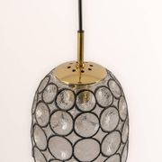 Iron and clear glass pendant by limburg, germany, 1960s.