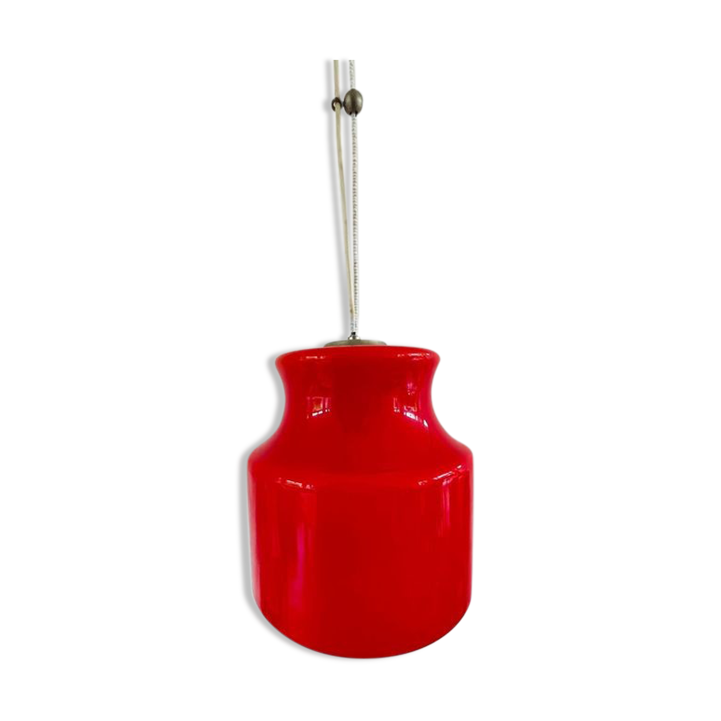 Unique vintage opaline interior red glass lamp