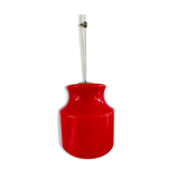 Lampe en verre rouge intérieur opaline vintage unique