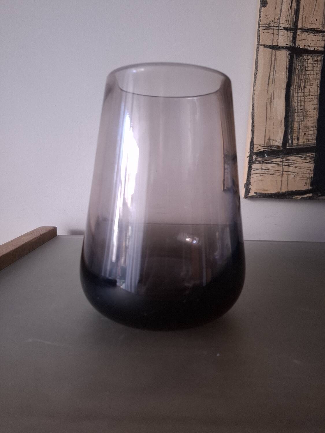 Blown glass vase by master glassmaker Claude Morin, 1978