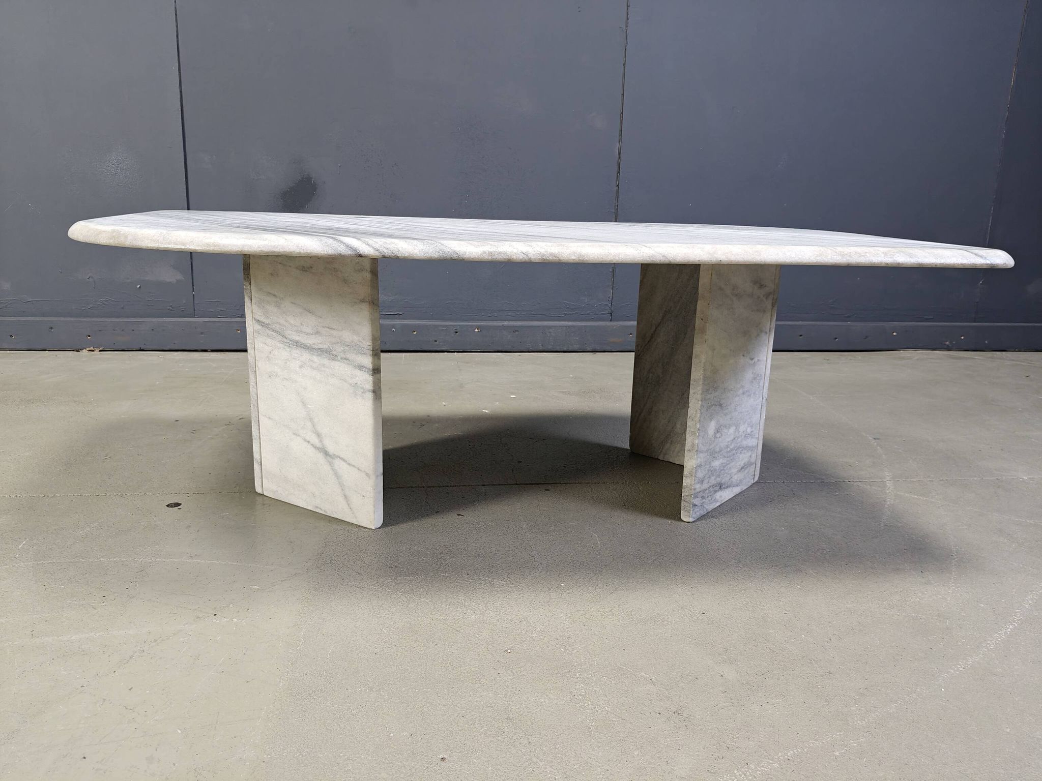 Table basse vintage en marbre blanc, années 1970