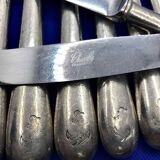 Set of 8 small silver-plated Chambly Navy knives