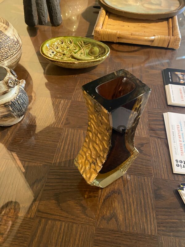 Vase en verre de Murano années 70 Flavio Poli