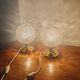 Pair of Space Age table lamps from the 70s – German design – Frosted glass "Ice"
