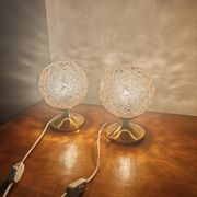 Pair of Space Age table lamps from the 70s – German design – Frosted glass "Ice"