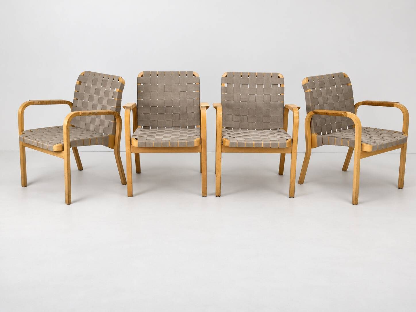 Model 45 Lounge Chairs by Alvar Aalto for Artek, 1970s, Set of 4