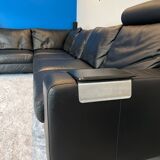 Stressless black leather corner sofa