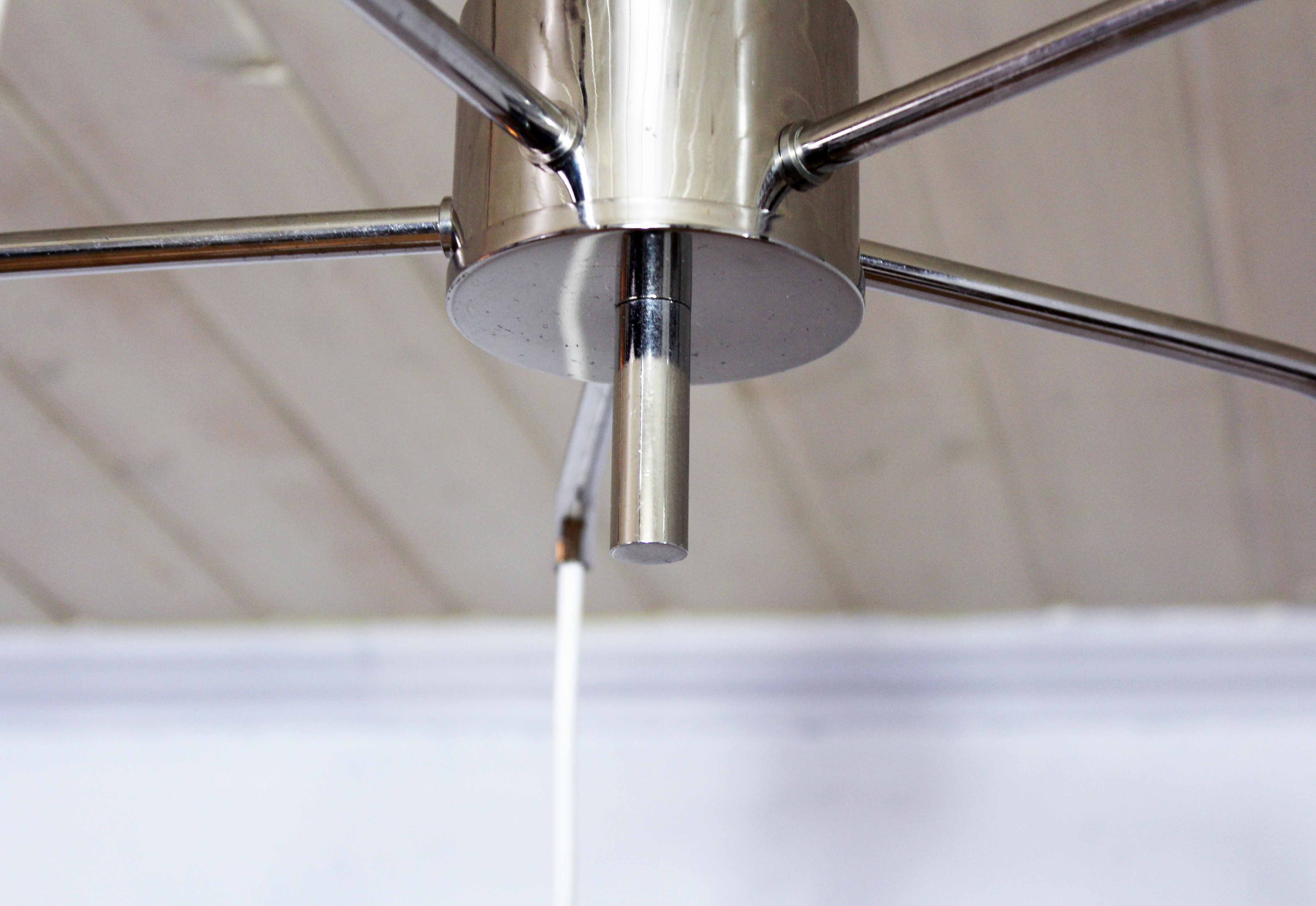 Hanging lamp cascade opaline glass and chrome