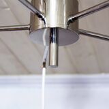 Hanging lamp cascade opaline glass and chrome