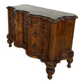 commode serpentine en noyer ancien