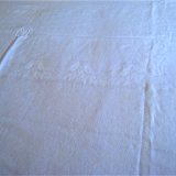 Vintage white damask tablecloth