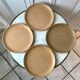 Set of 4 flat plates in speckled matt stoneware made in France 60s-70s