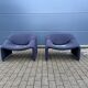2x Artifort Groovy F598 by Pierre Paulin, Dark Blue, original