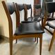 Set of 6 Scandinavian Skaï and teak wood chairs