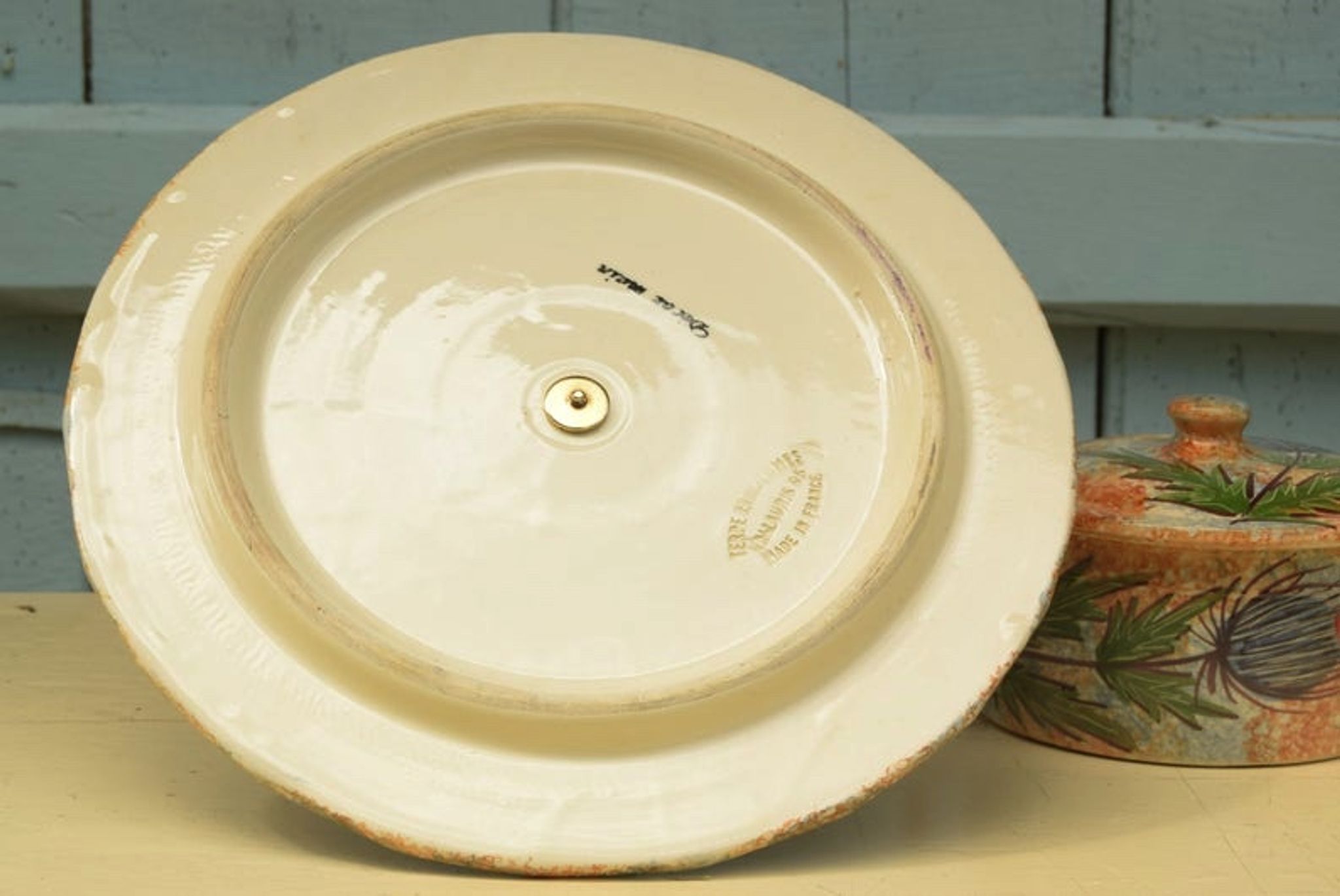 Vallauris Aegitna Saltalamacchia cheese platter made in France / Thistle model / 50s