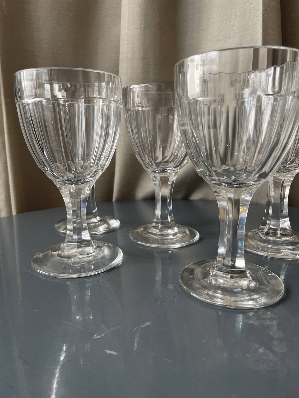 Suite of 6 nancy crystal wine or water glasses