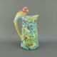 Pitcher parakeet in slip Faience of Portugal Majolica hand painted