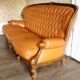 3-seater leather sofa cognac "Ilsat Salotti" Italy circa 1980
