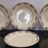 Old semi-deep plates in Terre de fer earthenware
