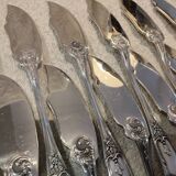 12 forks, 12 silver-plated fish knives Boulenger LXV
