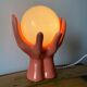 Hand lamp in ceramic color coral electrified to new