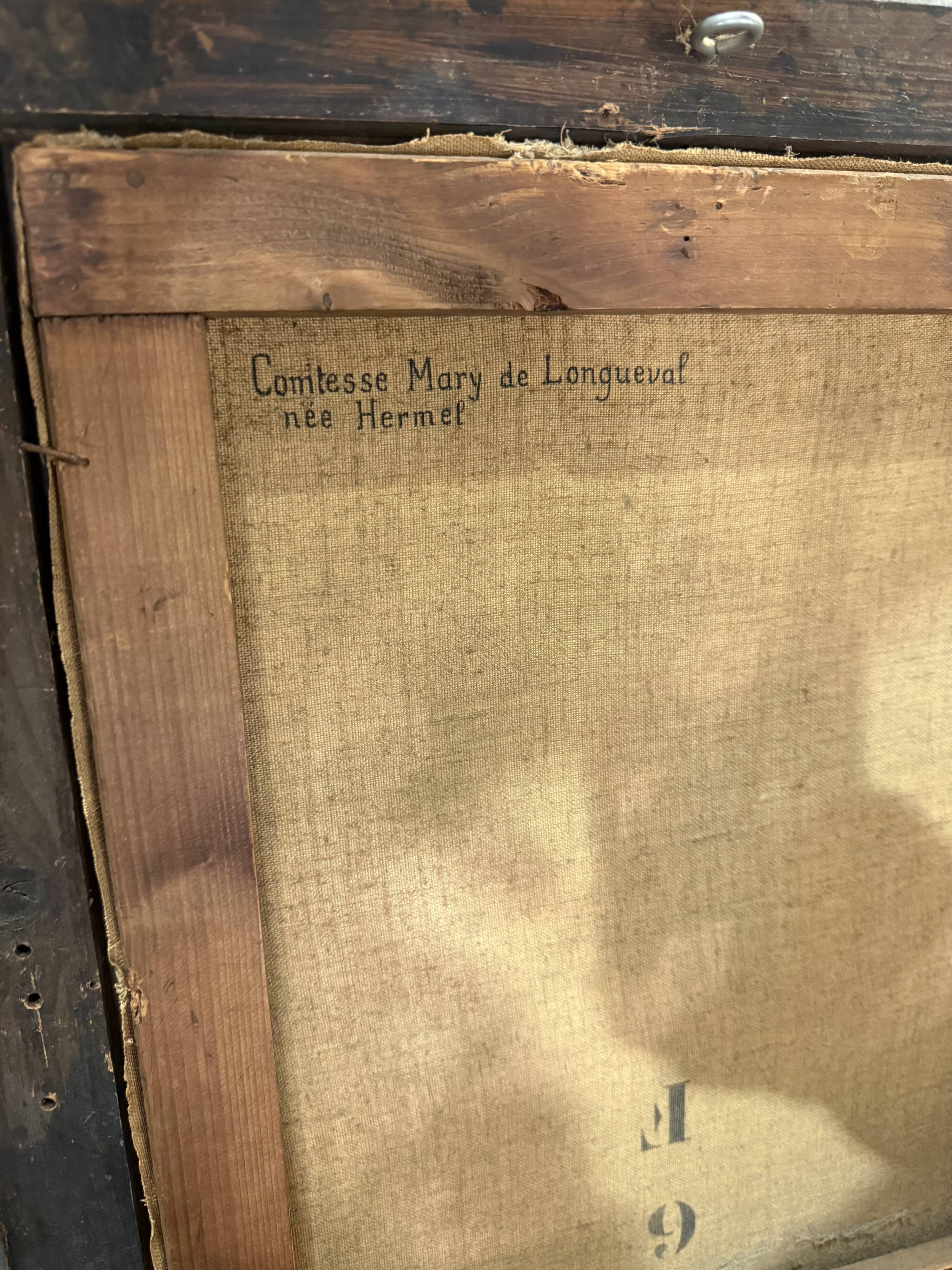 Oil portrait of the Countess of LONGUEVAL signed