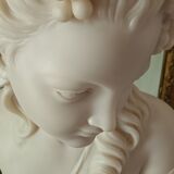 Bust young girl resin and marble XXth