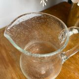 Biot bubbled and blown glass carafe