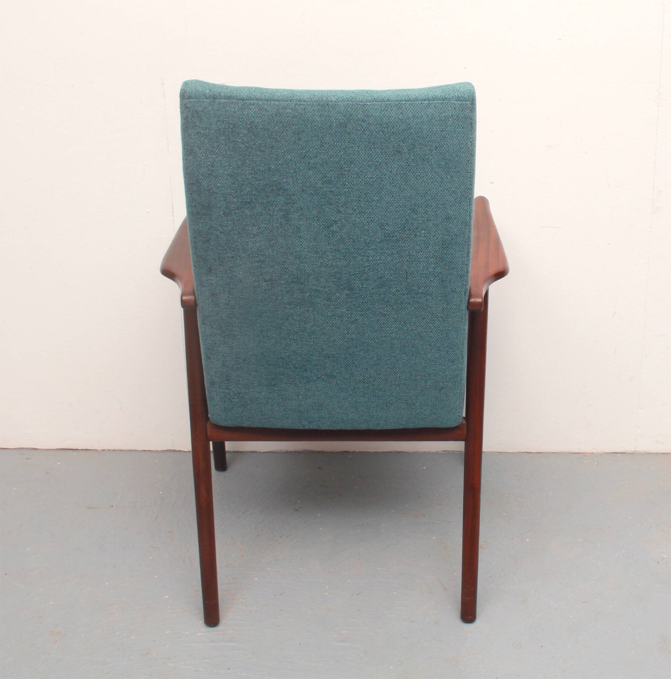 1960s armchair high back in teak, restored