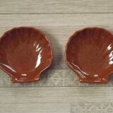 Set of 2 Emile Henry Brown Coquille St Jaques 4642 Serving Dishes